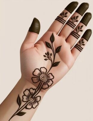 Unique Stylish Full Hand Mehndi Design shows creativity