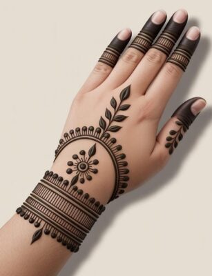 Wedding Stylish Full Hand Mehndi Design looks elegant