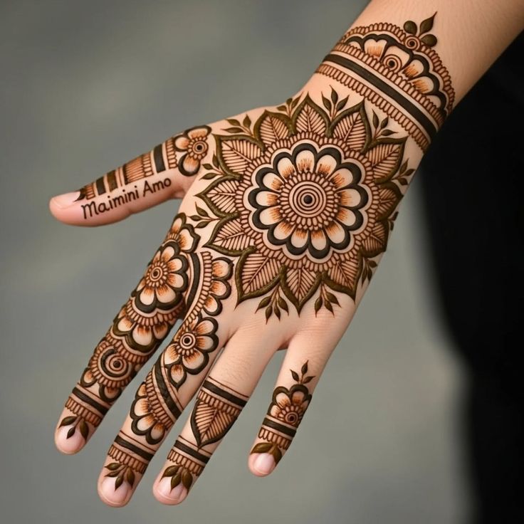 Back-hand Mehndi Design enhances the elegance of fingers