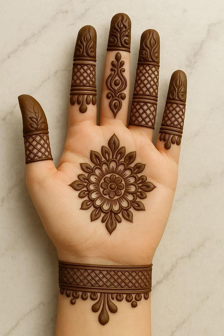 Bridal arabic mehndi design gives a rich and royal look