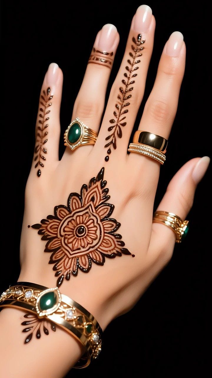 Minimal lovers always choose a simple mehndi design
