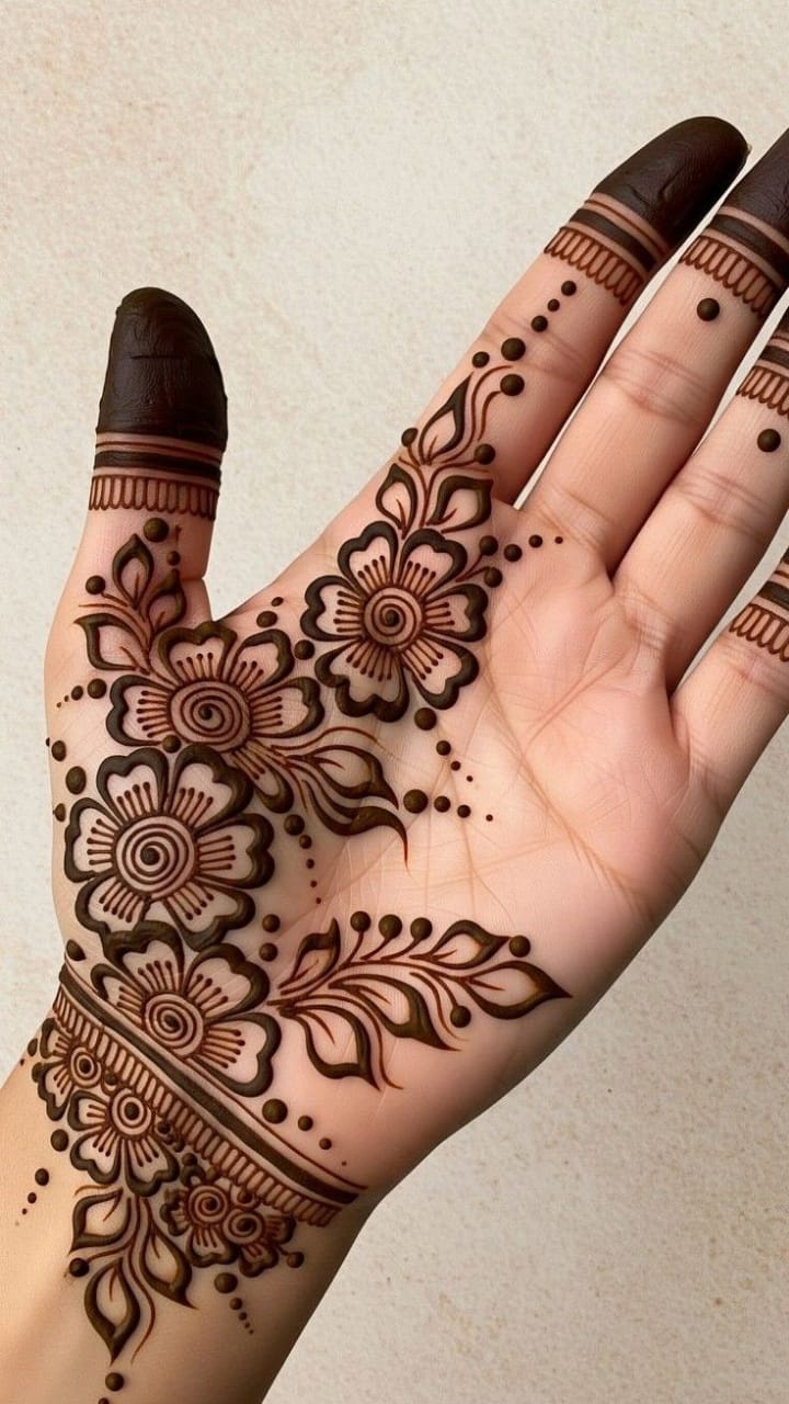 Soft Mehndi Design feels calm and pretty