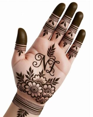 Front Hand Simple Mehndi Design gives a clean hand look