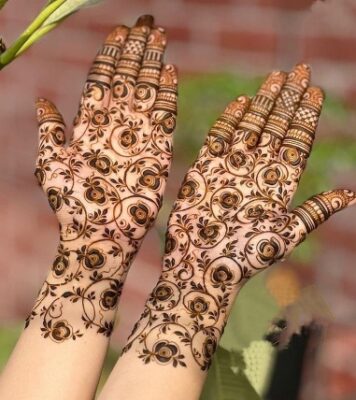 Front Hand Simple Mehndi Design is ideal for festivals