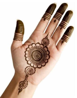 Front Hand Simple Mehndi Design is ideal for small functions