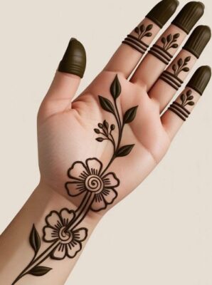 Front Hand Simple Mehndi Design is loved by all age groups