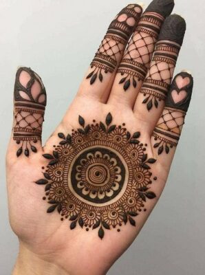 Front Hand Simple Mehndi Design is perfect for beginners