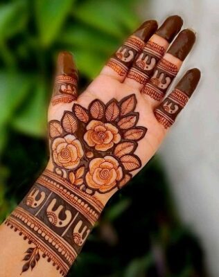 Front Hand Simple Mehndi Design is perfect for beginners