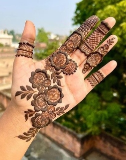 Front Hand Simple Mehndi Design is trending on social media