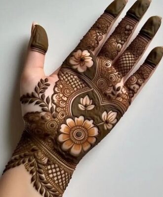 Front Hand Simple Mehndi Design is trendy and graceful