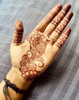 Front Hand Simple Mehndi Design saves time and effort