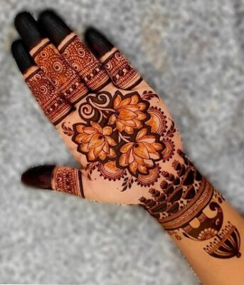 Front Hand Simple Mehndi Design saves time and effort