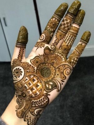 Front Hand Simple Mehndi Design suits all age groups