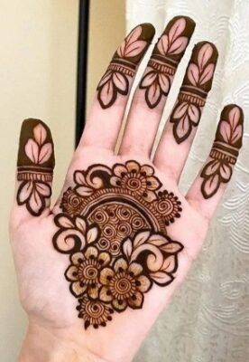 Front Hand Simple Mehndi Design suits daily wear