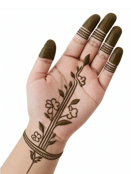 Front hands look graceful with a Simple Mehndi Design