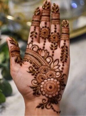 Full Hand Mehndi Design enhances the overall hand appearance