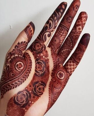 Mehndi Design Easy And Beautiful highlights finger and palm beauty