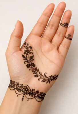 Mehndi Design Simple completes a beautiful hand look
