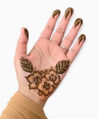 Mehndi Design Simple highlights natural hand charm