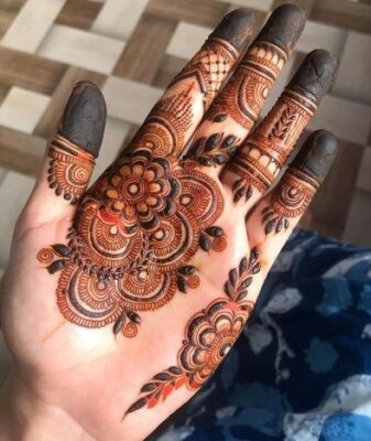 Royal Front Hand Mehndi Design enhances bridal beauty