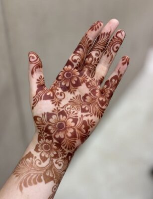 Royal Front Hand Mehndi Design gives a traditional feel