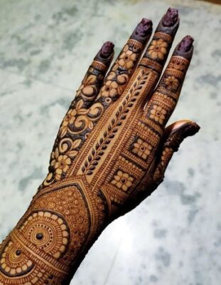 Stylish Back Hand Mehndi Design is ideal for weddings and parties