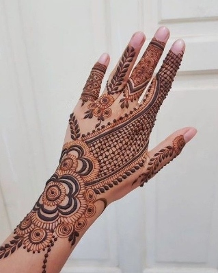 Stylish Back Hand Mehndi Design is suitable for all occasions