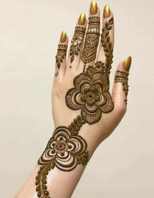 Stylish Back Hand Mehndi Design makes hands look graceful