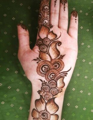 Easy Mehndi Design Front Hand is easy to practice at home