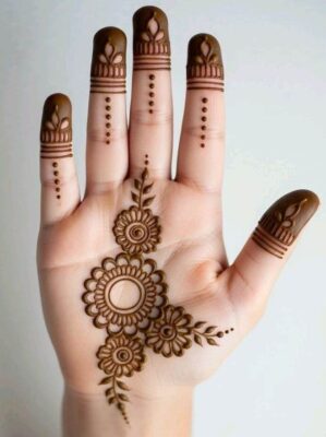 Front Hand Mehndi Design adds charm to traditional outfits