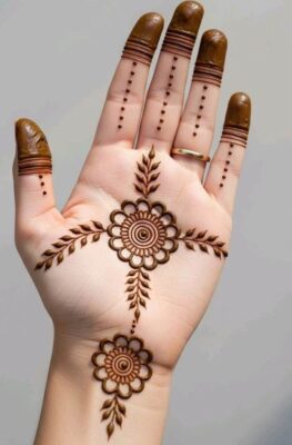 Front Hand Mehndi Design gives a soft and elegant appearance