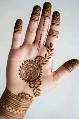 Front Hand Mehndi Design is ideal for engagement ceremonies