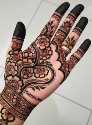 Front Hand Mehndi Design is popular during wedding seasons
