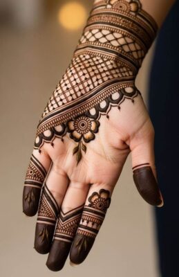 Front Hand Mehndi Design makes hands look graceful