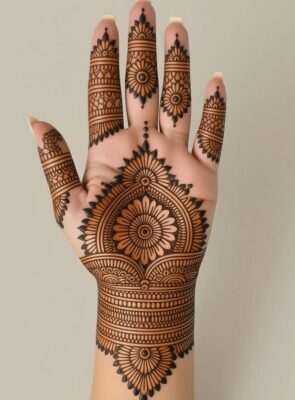 Front Hand Simple Mehndi Design can be done in less time