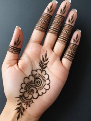 Front Hand Simple Mehndi Design is best for daily wear style