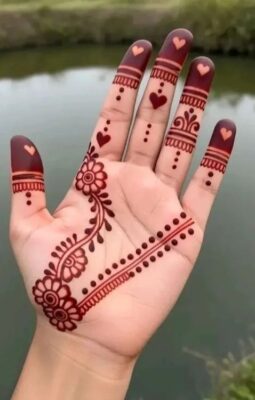 Front Hand Simple Mehndi Design is ideal for small functions