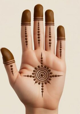 Front Hand Simple Mehndi Design is light yet attractive