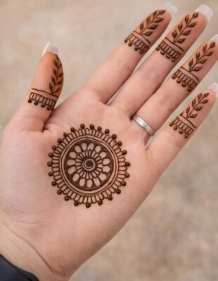 Front Hand Simple Mehndi Design is simple but impressive