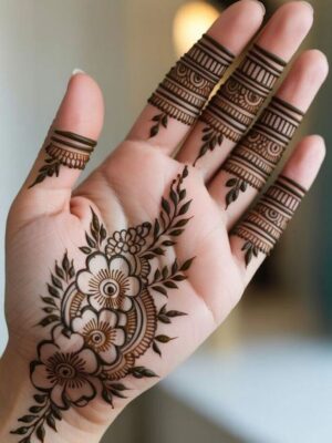Front Hand Simple Mehndi Design is trending for casual events