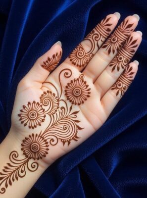 Front Hand Simple Mehndi Design suits girls of all ages