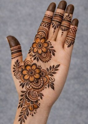 Instagram Stylish Royal Front Hand Mehndi Design enhances the beauty of the palm