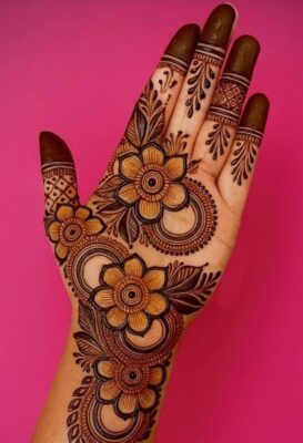 Instagram Stylish Royal Front Hand Mehndi Design reflects modern royal vibes
