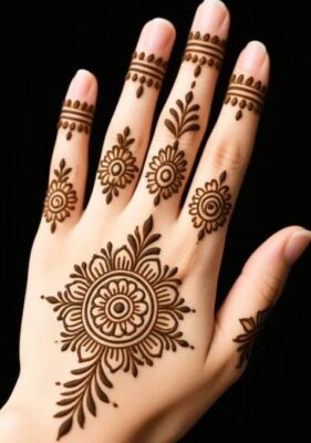 Mehndi Design Back Hand is best for back side decoration