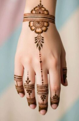 Mehndi Design Back Hand is easy for beginners to try