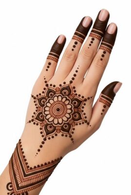 Mehndi Design Back Hand looks good with light henna color