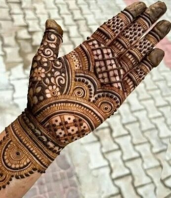 Mehndi Design Photo displays detailed mehndi artwork