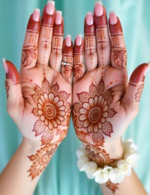 Mehndi Design suits both hands and feet