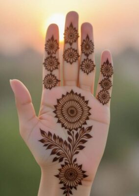 New Simple Mehndi Design focuses on neat lines and space