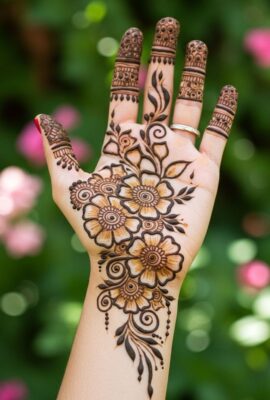 New Simple Mehndi Design looks elegant with minimal patterns